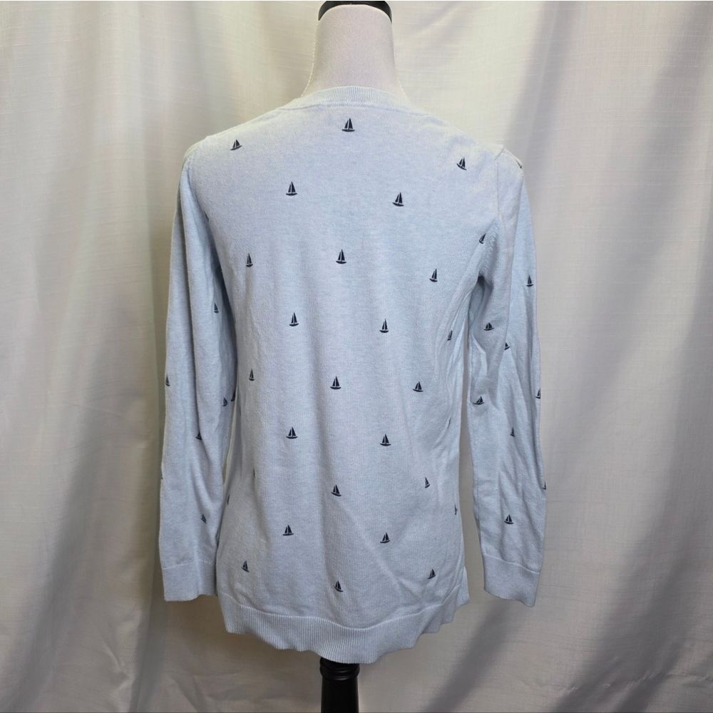 Tommy Hilfiger Blue Sailboat Print Crewneck Sweater Size Medium - Picture 6 of 6
